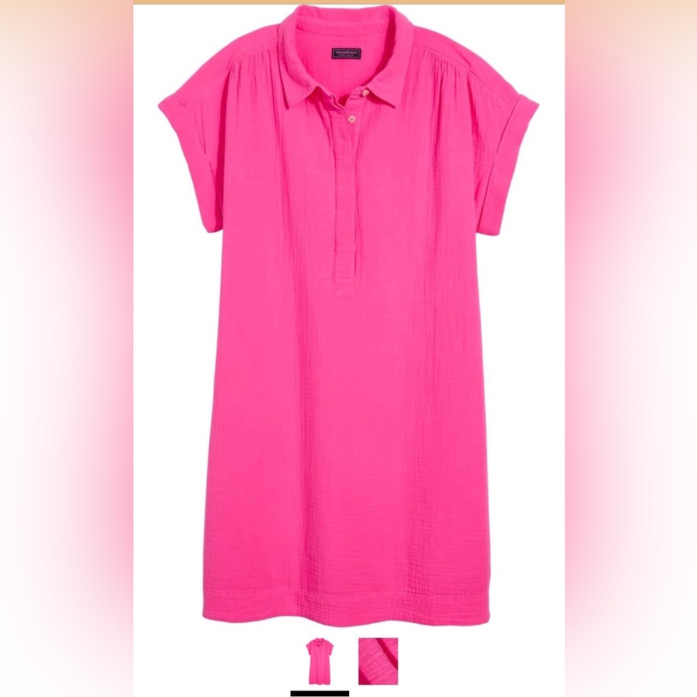 Vineyard Vines Womens Margo Seastitch Double Gauze Shirtdress